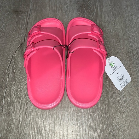 Kids New With Tags Wonder Nation Pink Sandals Double Strap - Picture 3 of 4